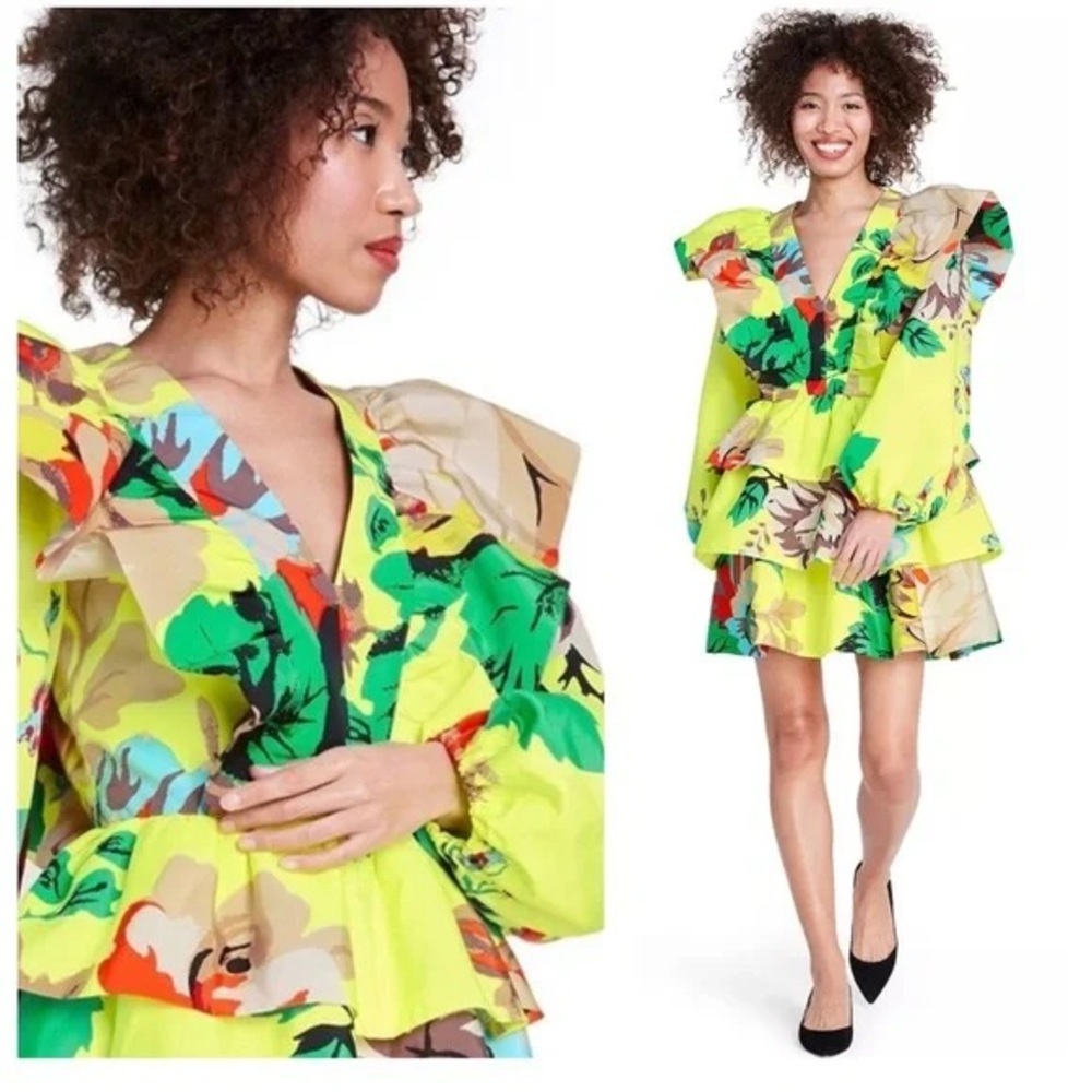 Vibrant Floral Ruffle Dress